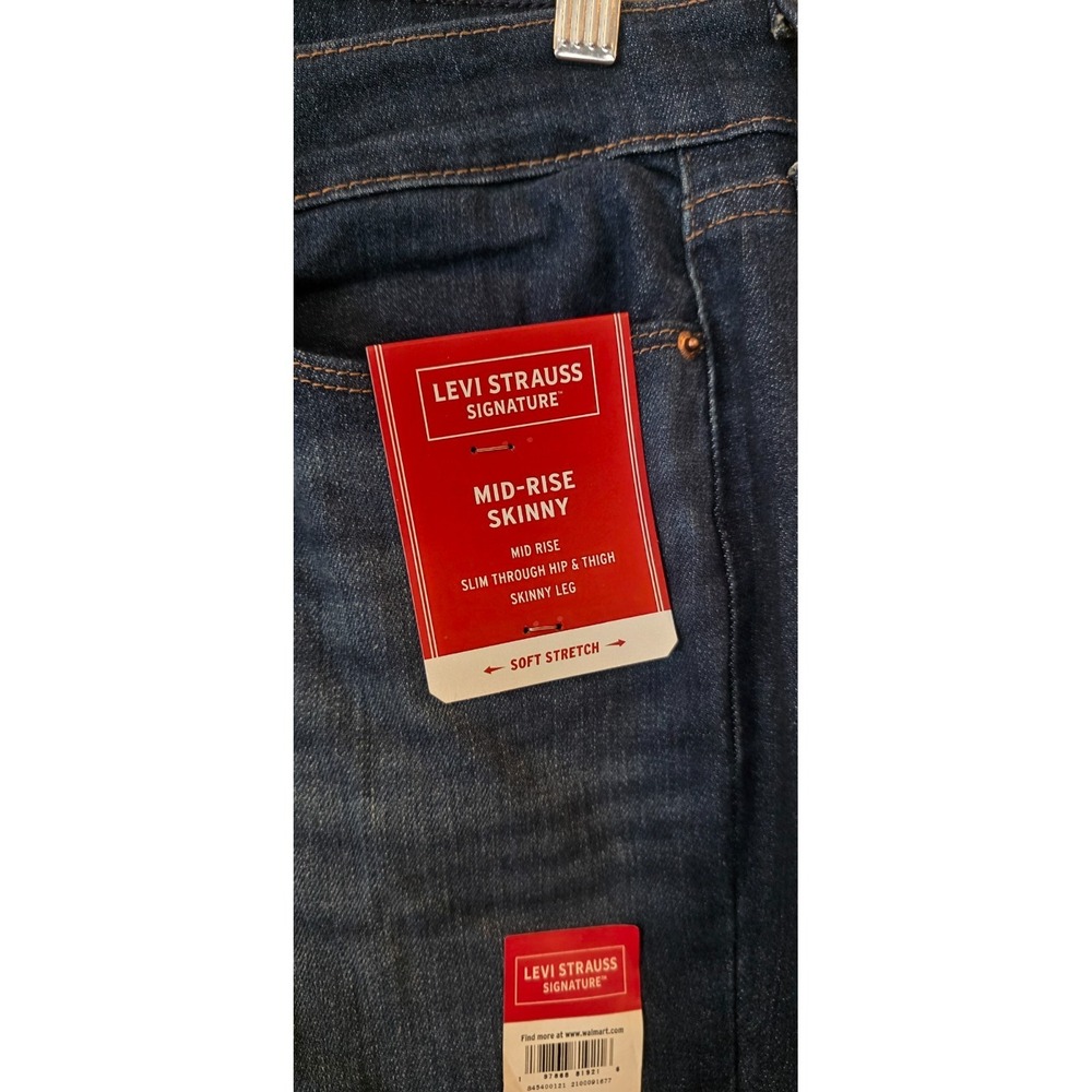 NWT Levi's Jeans Womens 6 Blue Mid-Rise Slim Through Hip & Thigh Skinny Soft - Picture 5 of 7